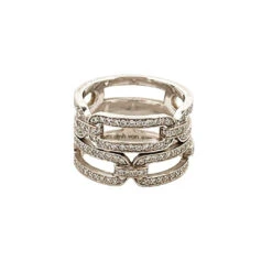 Bague Pavée DINH VAN "Maillon" En Or Blanc Et Diamants 8 Bague Pavée DINH VAN "Maillon" En Or Blanc Et Diamants -Castafiore Boutique bague pavee dinh van maillon en or blanc et diamants 730356