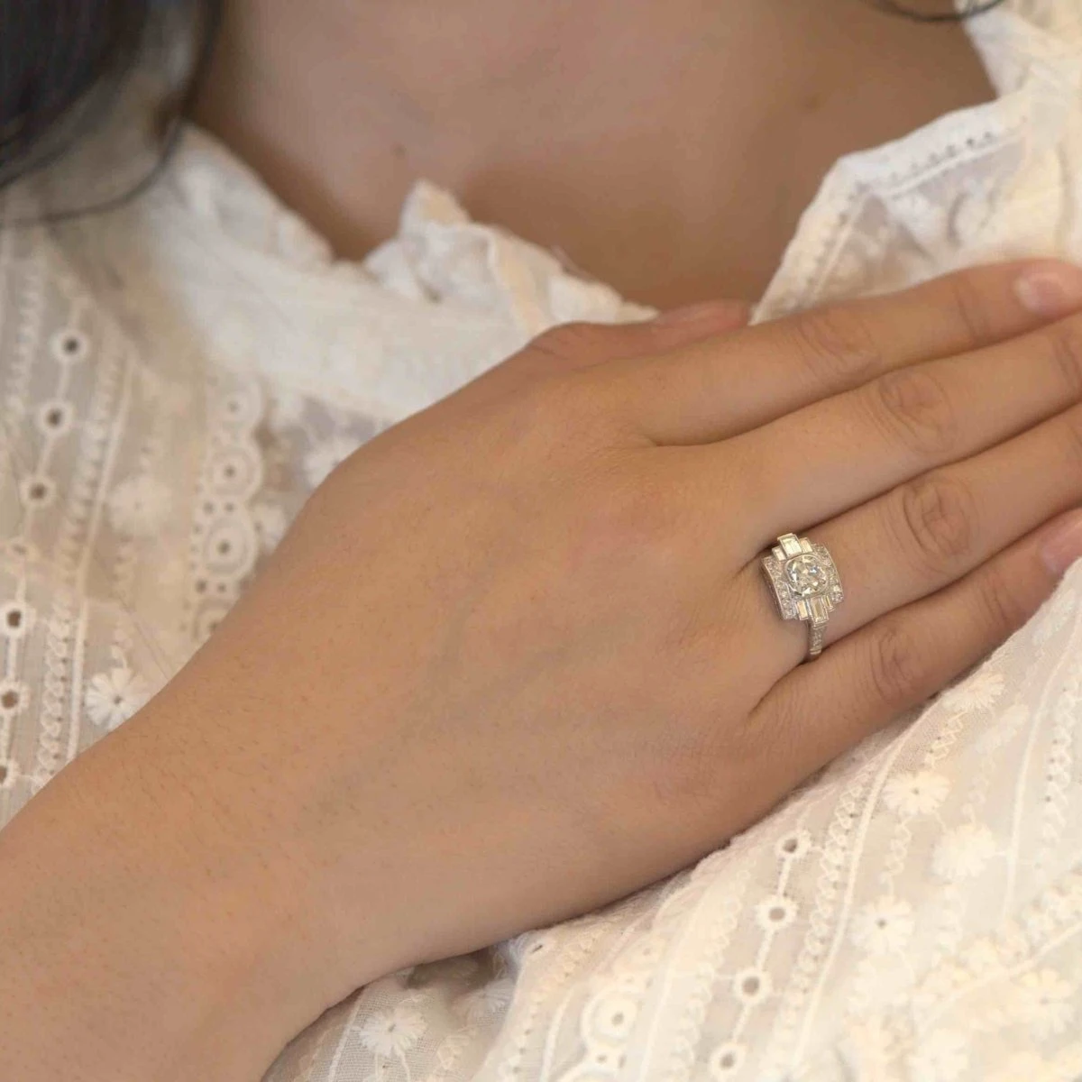 Bague Pavée En Platine Et Diamants 2 Bague Pavée En Platine Et Diamants – Image 2