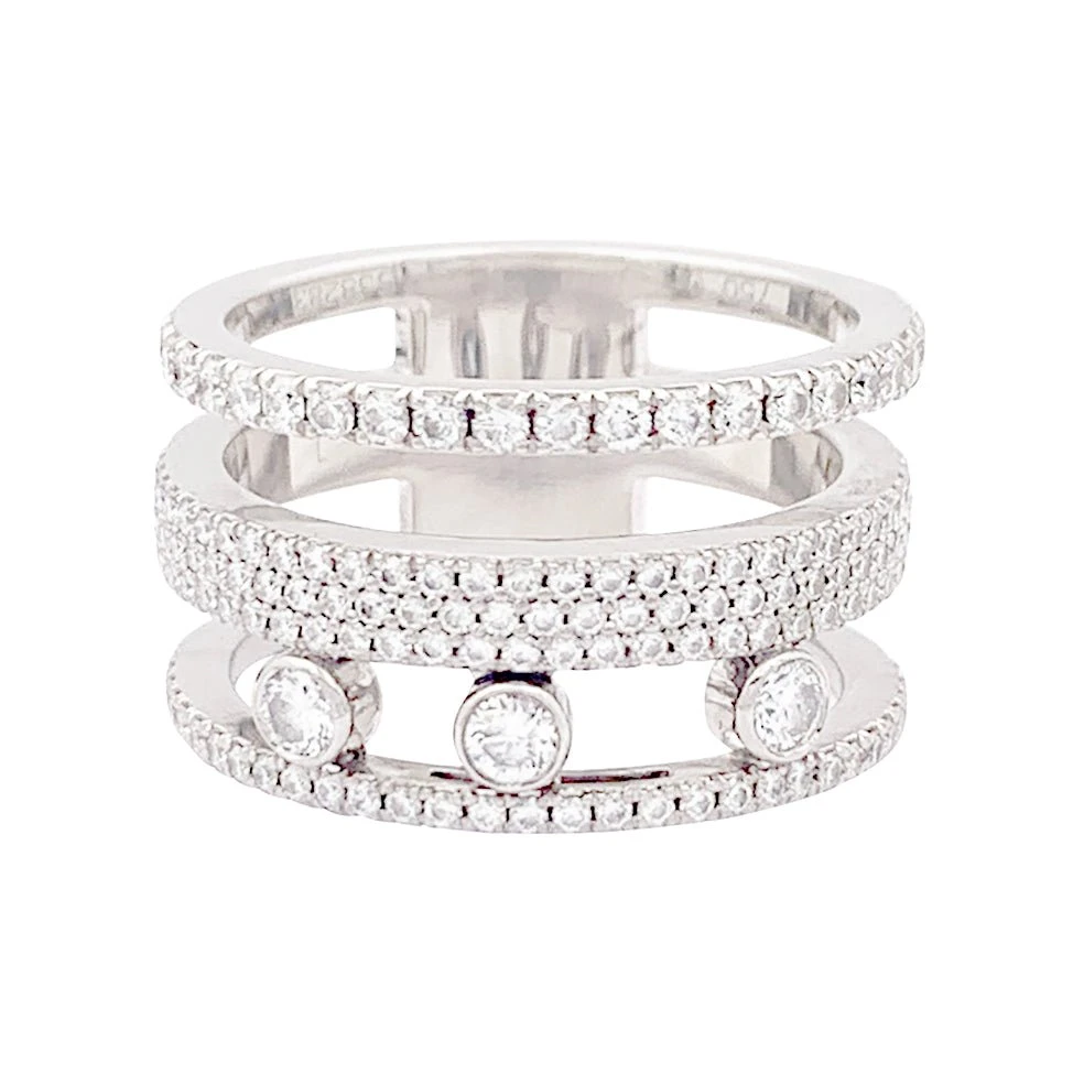 Miller Bague Pavée MESSIKA "Move Romane" En Or Blanc Et Diamants 1 Miller Bague Pavée MESSIKA "Move Romane" En Or Blanc Et Diamants