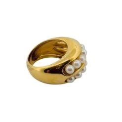Bague"Persane" En Or Jaune Et Perles -Castafiore Boutique bague persane en or jaune et perles 452004