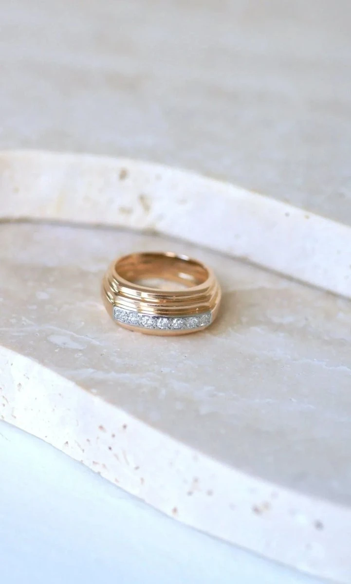Bague Plans Art Deco Diamants Sur Or Rose 9 Bague Plans Art Deco Diamants Sur Or Rose – Image 9