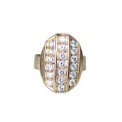Bague Plaque Diamants Or Jaune