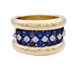 Miller Bague Poiray Or Jaune, Saphirs, Diamants -Castafiore Boutique bague poiray or jaune saphirs diamants 484034