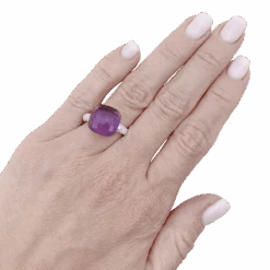 Miller Bague Pomellato, "Nudo Maxi", Améthyste, Diamants, Deux Ors. -Castafiore Boutique bague pomellato nudo maxi amethyste diamants deux ors 337911