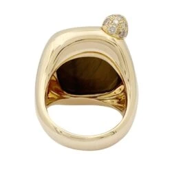 Miller Bague POMELLATO "Ritratto" En Or Rose, Diamants Et Oeil De Tigre -Castafiore Boutique bague pomellato ritratto en or rose diamants et oeil de tigre 952247