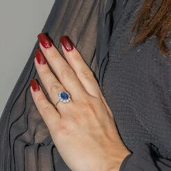 Bague Pompadour En Or Blanc Et Saphir -Castafiore Boutique bague pompadour en or blanc et saphir 352691