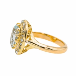 Bague Pompadour En Or Jaune, Aigue-marine Et Diamants 10 Bague Pompadour En Or Jaune, Aigue-marine Et Diamants -Castafiore Boutique bague pompadour en or jaune aigue marine et diamants 221210
