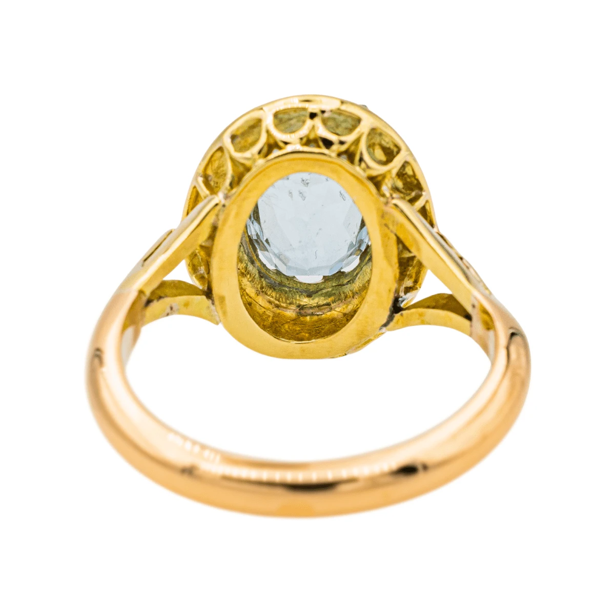 Bague Pompadour En Or Jaune, Aigue-marine Et Diamants 5 Bague Pompadour En Or Jaune, Aigue-marine Et Diamants – Image 5