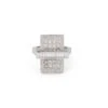 Bague Rectangulaire En Or Blanc Et Diamants