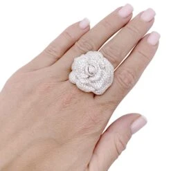 Miller Bague Rose En Or Blanc Et Diamants. -Castafiore Boutique bague rose en or blanc et diamants 306348