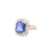 Bague Entourage En Plate, Or, Saphir Et Diamants
