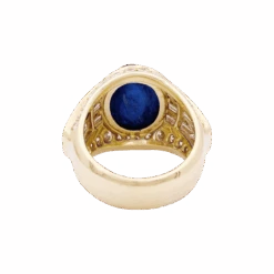 Miller Bague Dôme En Or Jaune, Saphir Et Diamants -Castafiore Boutique bague saphir en or jaune et diamants 995246