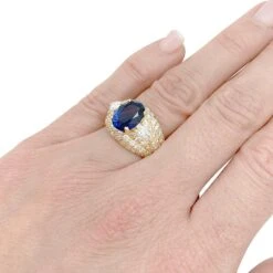 Miller Bague Saphir, Or Jaune Et Diamants -Castafiore Boutique bague saphir or jaune et diamants 289639