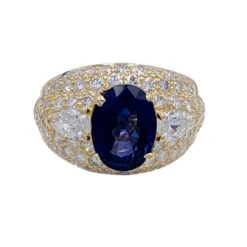 Miller Bague Saphir, Or Jaune Et Diamants