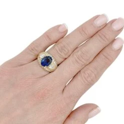 Miller Bague Saphir, Or Jaune Et Diamants -Castafiore Boutique bague saphir or jaune et diamants 605313