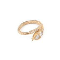 Bague Serpent Tubogas En Or Jaune Et Diamants -Castafiore Boutique bague serpent en or et diamants 738951