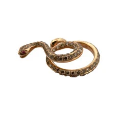 Bague Serpent En Or Rose, Rubis Et Diamant -Castafiore Boutique bague serpent en or rose rubis et diamant 205262