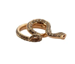 Bague Serpent En Or Rose, Rubis Et Diamant -Castafiore Boutique bague serpent en or rose rubis et diamant 554391