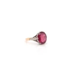 Bague Sertie D’un Rubellite En Or Et Platine 7 Bague Sertie D’un Rubellite En Or Et Platine -Castafiore Boutique bague sertie dun rubellite en or 18k et platine 995882