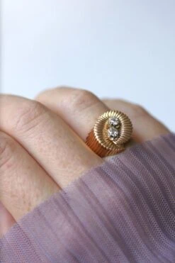Bague Spirale Or Rose Et Diamants -Castafiore Boutique bague spirale or rose et diamants 189572