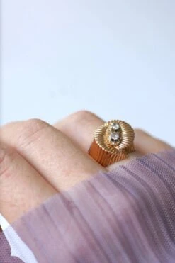 Bague Spirale Or Rose Et Diamants -Castafiore Boutique bague spirale or rose et diamants 380234