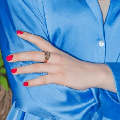 Bague Tank En Rose Et Diamant -Castafiore Boutique bague tank en rose et diamant 717119