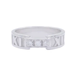 Miller Bague TIFFANY & CO. "Atlas", Or Blanc, Diamants