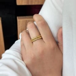 Bague Torsadée En Or Jaune -Castafiore Boutique bague torsadee or jaune 240178