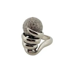 Bague "Tourbillon" DE GRISONO En Or Blanc Et Diamants