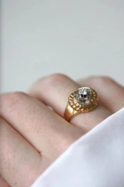 Bague Tourbillon Vintage Or Rose Et Diamants