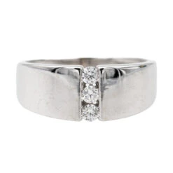 Bague Trilogie Or Blanc Diamant