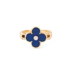 Bague VAN CLEEF & ARPELS "Alhambra" En Or Jaune, Lapis-lazuli Et Diamant