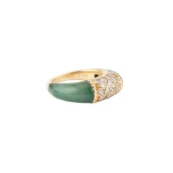 Bague Jonc VAN CLEEF & ARPELS "Philippine" En Or Jaune, Jade Verte Et Diamants -Castafiore Boutique bague van cleef arpels philippine en or jaune jade verte et diamants 280744