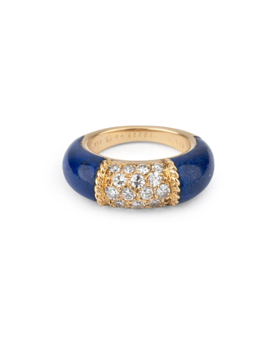 Bague VAN CLEEF & ARPELS "Philippine" En Or Jaune, Lapis Lazuli Et Diamants 1 Bague VAN CLEEF & ARPELS "Philippine" En Or Jaune, Lapis Lazuli Et Diamants