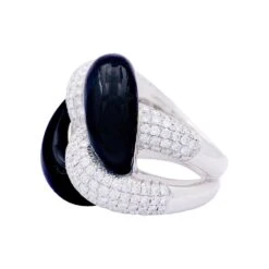 Miller Bague VICTORIA CASAL Or Blanc, Onyx Et Diamants. -Castafiore Boutique bague victoria casal or blanc onyx et diamants 360772