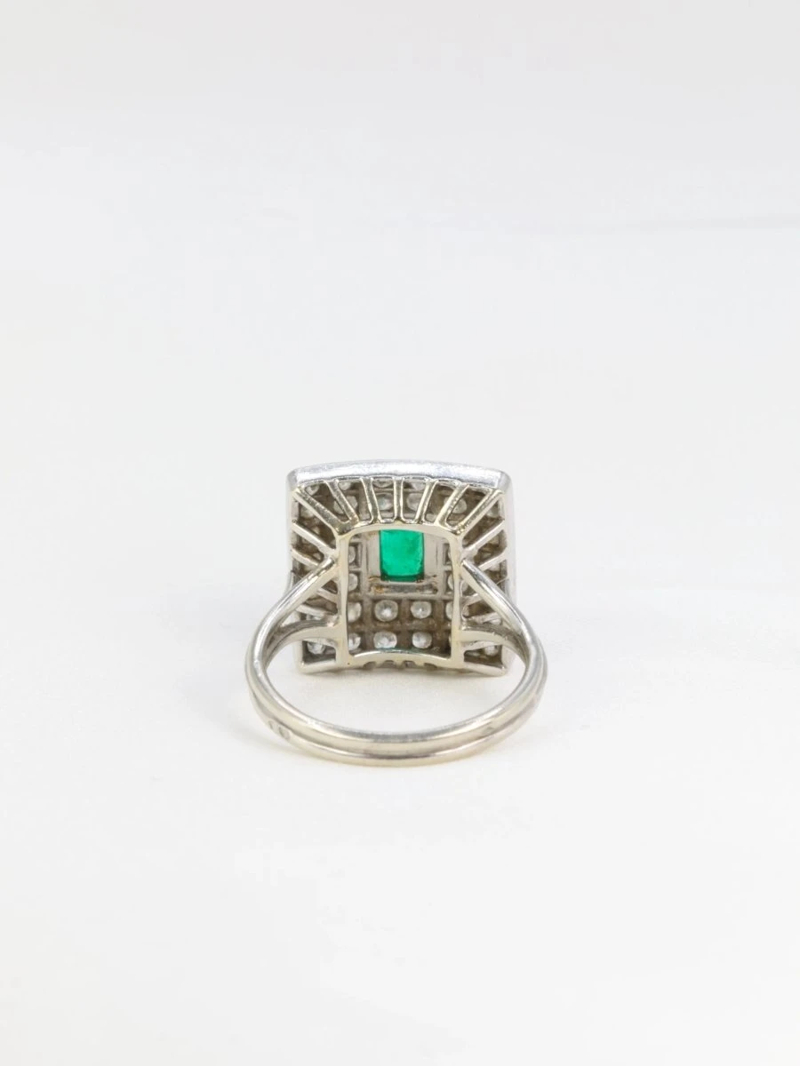 Bague Vintage En Or, émeraude Et Diamants 4 Bague Vintage En Or, émeraude Et Diamants – Image 4