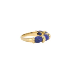Bague En Or Jaune Et Lapis Lazuli -Castafiore Boutique bague vintage en or jaune et cabochons de lapis lazuli 996225