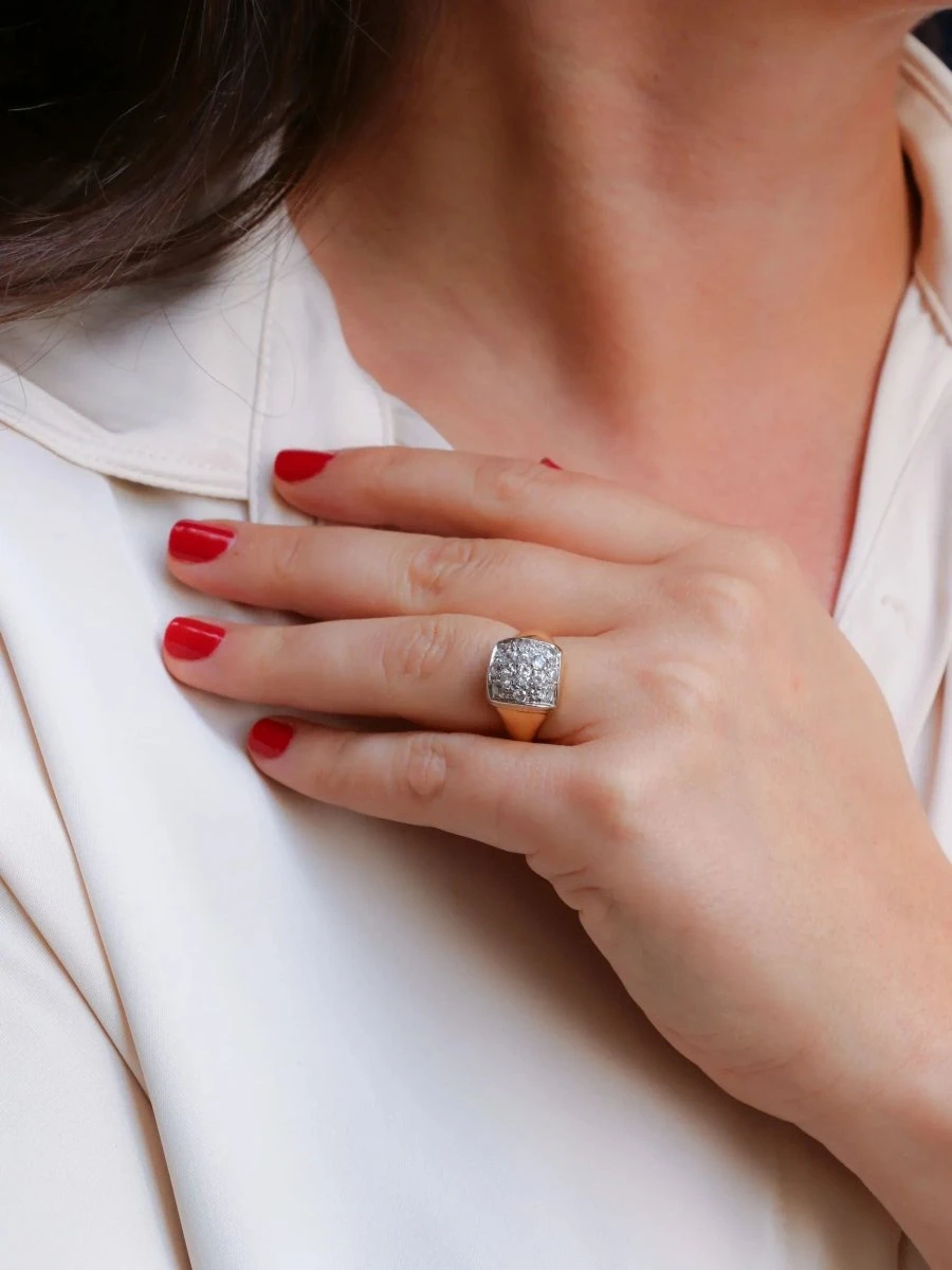 Bague Vintage Or Diamants 0,6 Carat 8 Bague Vintage Or Diamants 0,6 Carat – Image 8