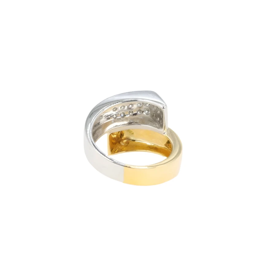 Bague Toi Et Moi Géométrique En Or Jaune, Or Blanc Et Diamants 4 Bague Toi Et Moi Géométrique En Or Jaune, Or Blanc Et Diamants – Image 4
