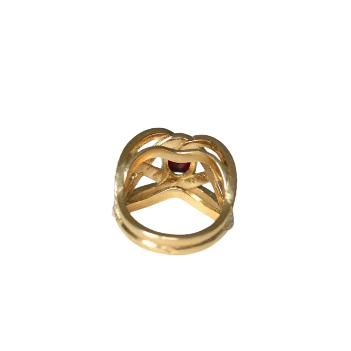 Bague Bandeau En Or Jaune, Rubis Et Diamants 4 Bague Bandeau En Or Jaune, Rubis Et Diamants â Image 4