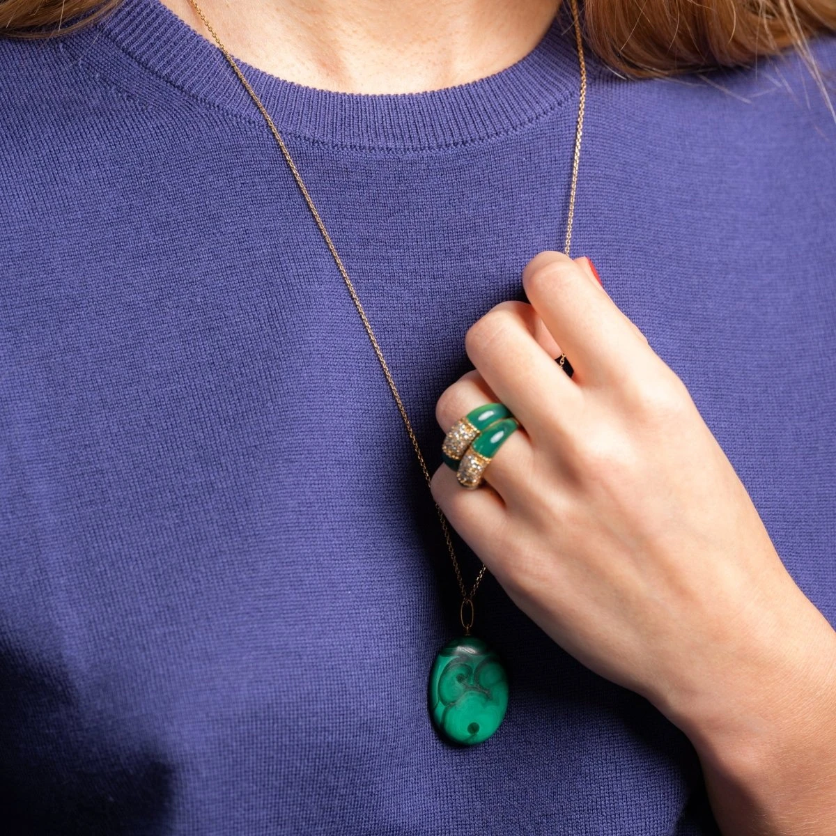 Bagues VAN CLEEF & ARPELS "Philippine" En Or Jaune, Chrysoprase Et Diamants 6 Bagues VAN CLEEF & ARPELS "Philippine" En Or Jaune, Chrysoprase Et Diamants – Image 6