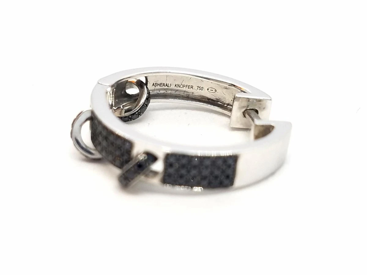 Boucle D'oreille Créole ASHERALI KNOPFER En Or Blanc Et Diamants 8 Boucle D'oreille Créole ASHERALI KNOPFER En Or Blanc Et Diamants – Image 8