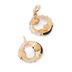 Boucle D'oreille En Or Jaune Onyx,cristal De Roche Et Diamant De La Maison Boucheron -Castafiore Boutique boucle doreille en or jaune onyxcristal de roche et diamant de la maison boucheron 865864