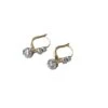 Boucle D'oreilles Dormeuses En Or Jaune, Platine Et Diamants