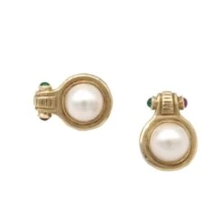 Boucles D'oreille Clip Perle En Or Jaune