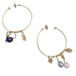 Miller Boucles D'oreille Créoles LOUIS VUITTON "Monogram" En Or Jaune Et Perles -Castafiore Boutique boucles doreille creoles louis vuitton monogram en or jaune et perles 975382