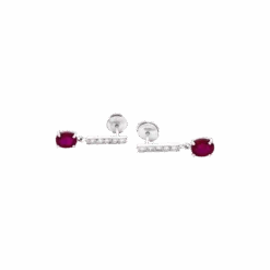 Miller Boucles D'oreilles En Or Blanc, Rubis Et Diamants -Castafiore Boutique boucles doreille or blanc diamants et rubis 276509