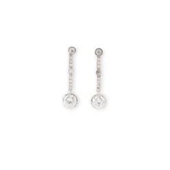 Boucles D'oreilles Art DécoPlatine Et Diamants -Castafiore Boutique boucles doreilles art deco platine et diamants 257882