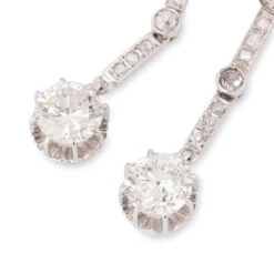 Boucles D'oreilles Art DécoPlatine Et Diamants -Castafiore Boutique boucles doreilles art deco platine et diamants 449550