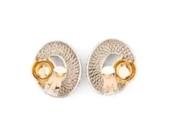 Boucles D'oreilles BOIVIN "Barbare" En Or Jaune Et Acier -Castafiore Boutique boucles doreilles boivin barbare en or jaune et acier 192936